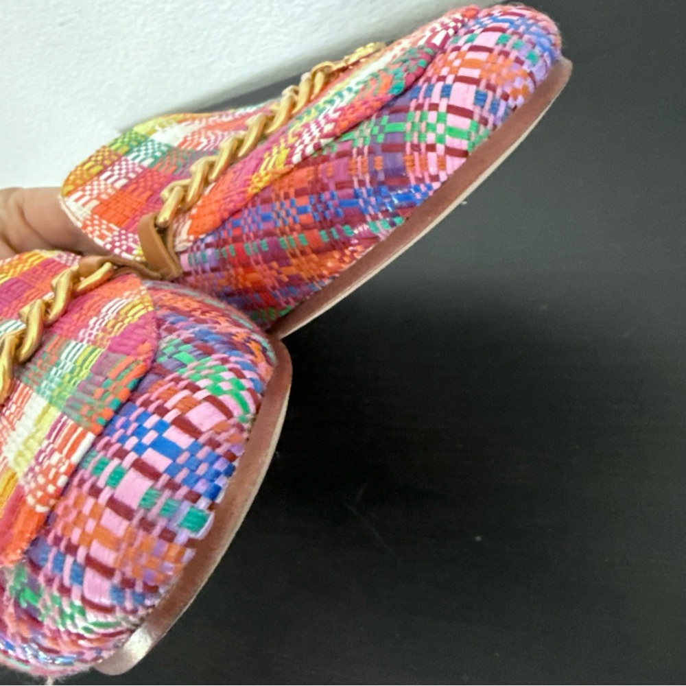 “Like new” Tory Burch Mini Benton Loafer Slide with Charm Flats Mule Multicolor - Picture 8 of 12